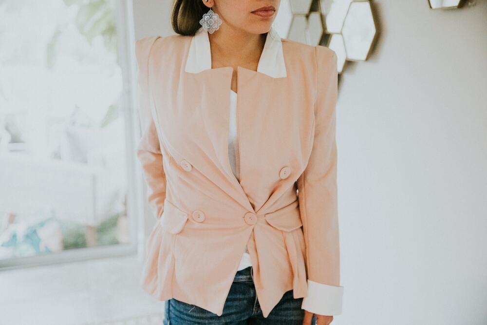 Vintage Jacket Peach Pink Blazar Coat SZ SM